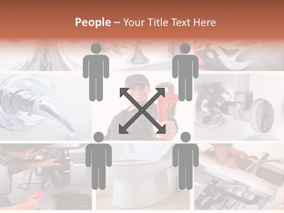 A Collage Of Photos With A Plumber And A Wrench PowerPoint Template