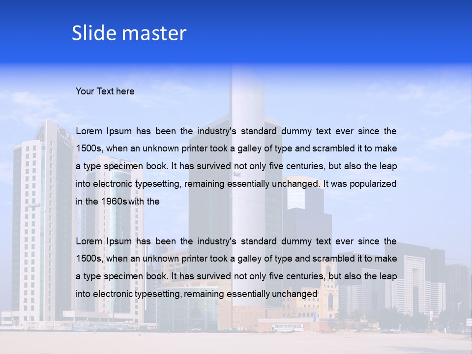 Qatari Skyline Sky PowerPoint Template