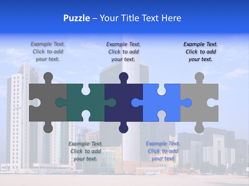 Qatari Skyline Sky PowerPoint Template