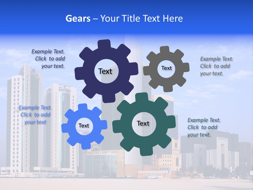 Qatari Skyline Sky PowerPoint Template