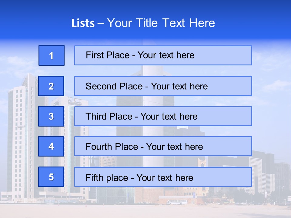 Qatari Skyline Sky PowerPoint Template