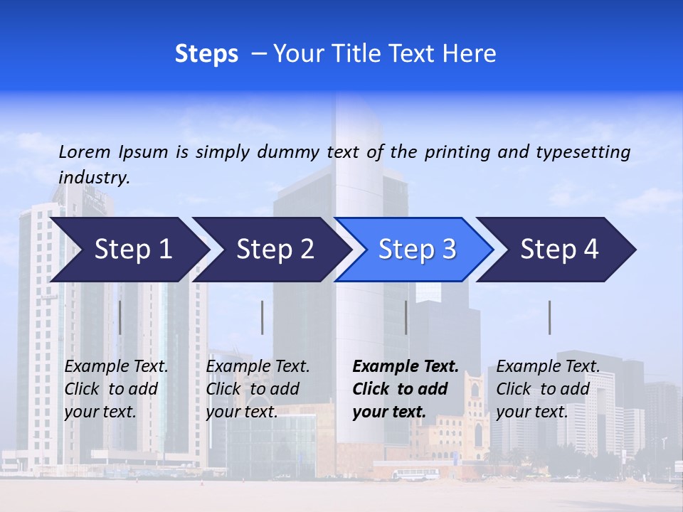 Qatari Skyline Sky PowerPoint Template
