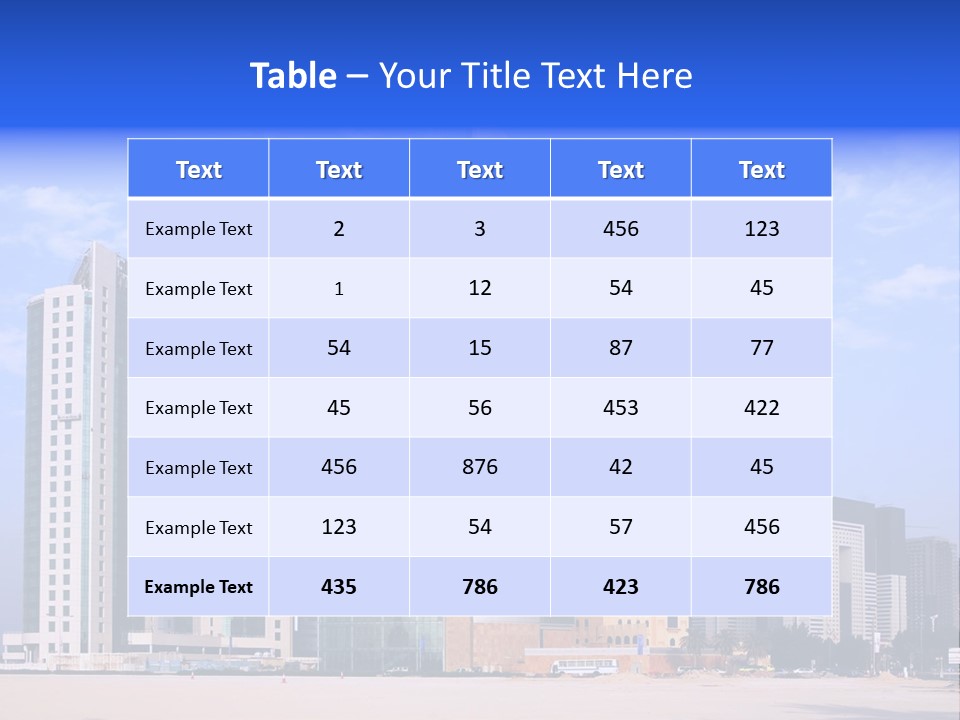 Qatari Skyline Sky PowerPoint Template