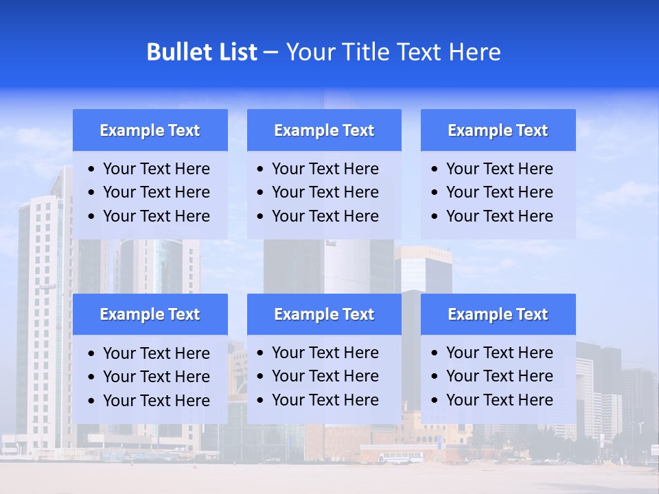 Qatari Skyline Sky PowerPoint Template