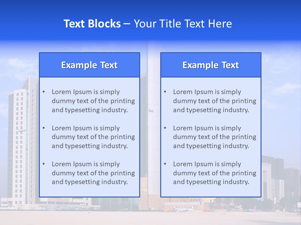Qatari Skyline Sky PowerPoint Template