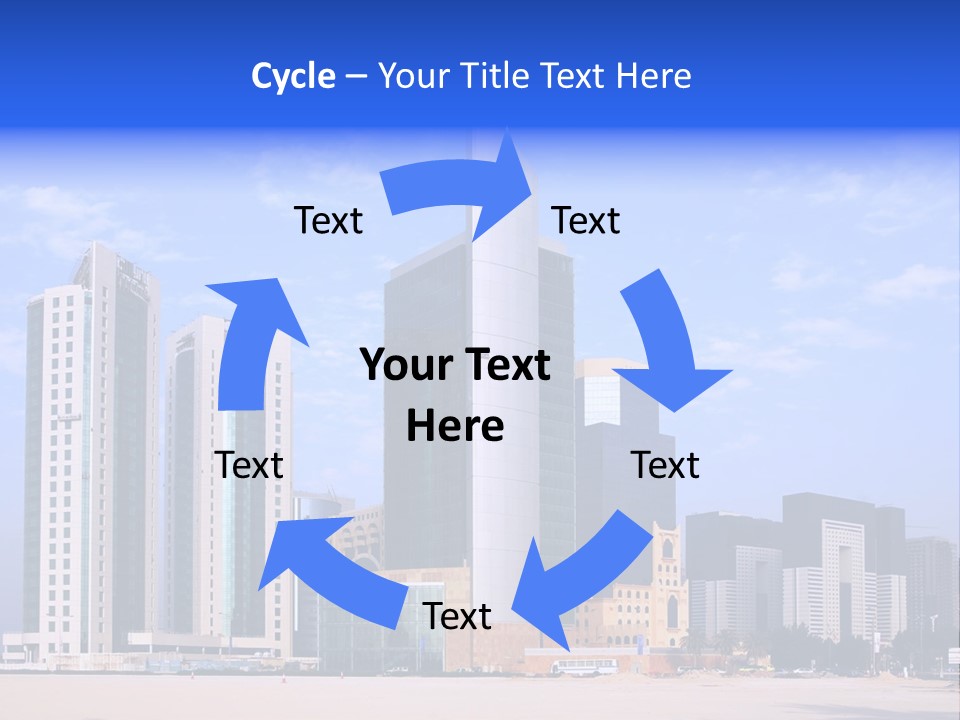 Qatari Skyline Sky PowerPoint Template