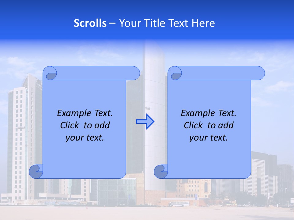 Qatari Skyline Sky PowerPoint Template