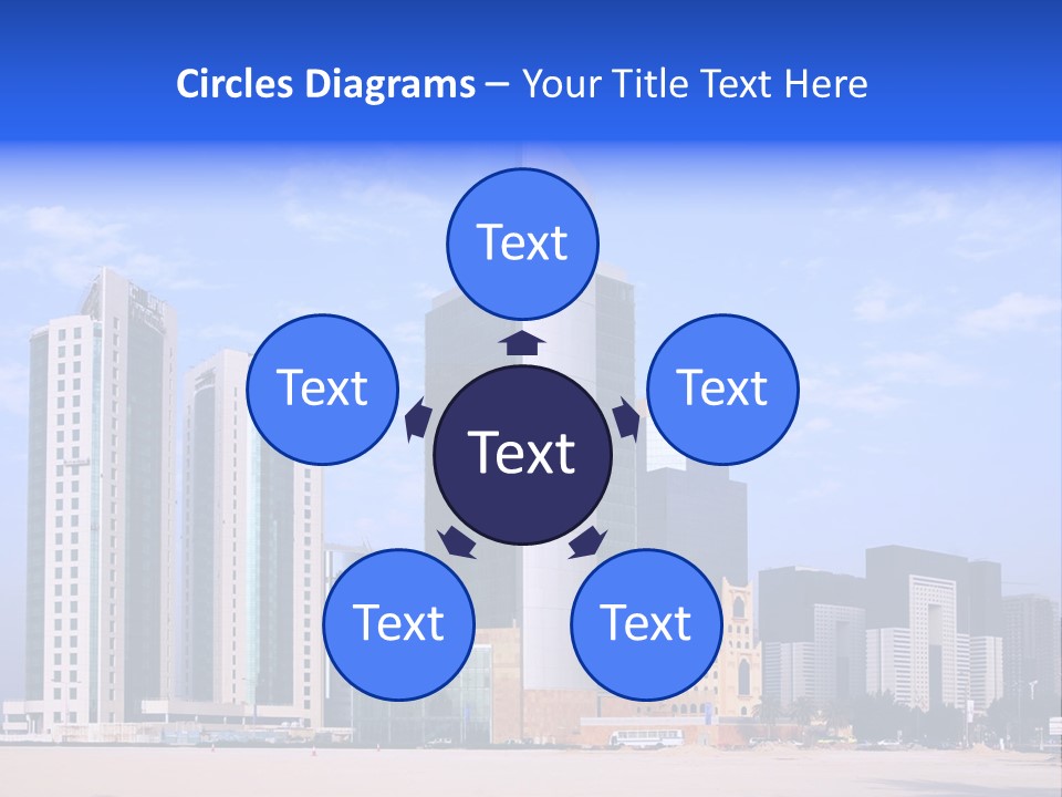 Qatari Skyline Sky PowerPoint Template