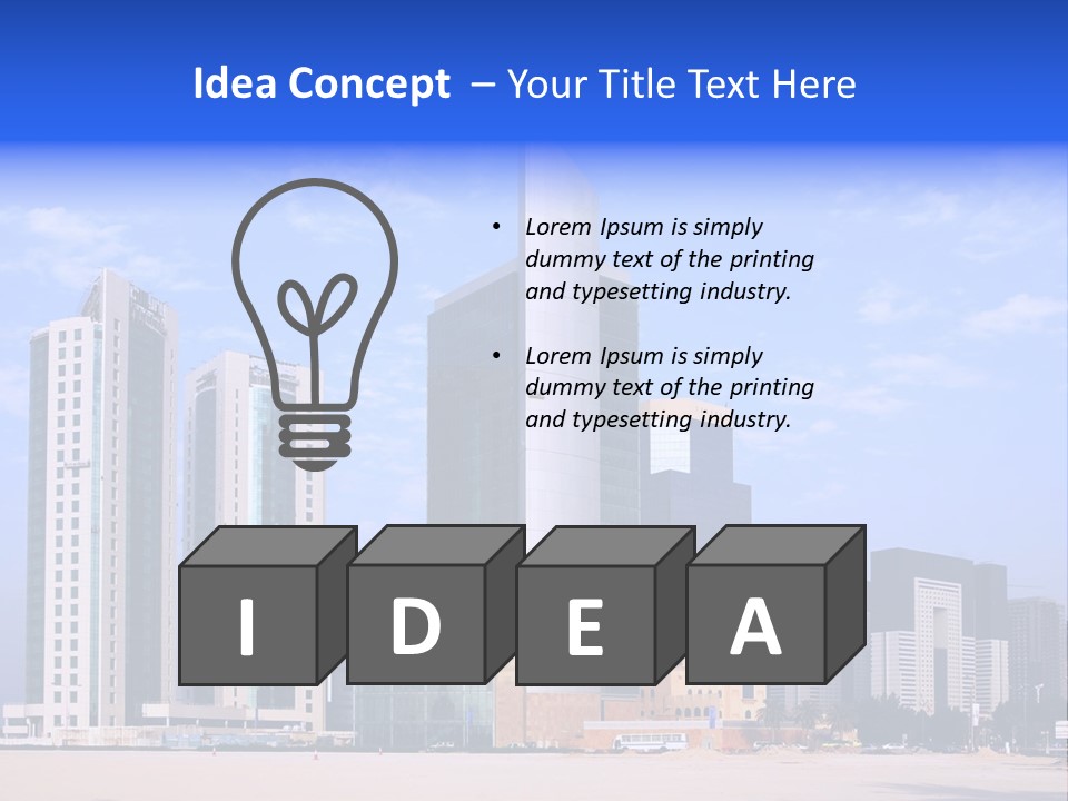 Qatari Skyline Sky PowerPoint Template