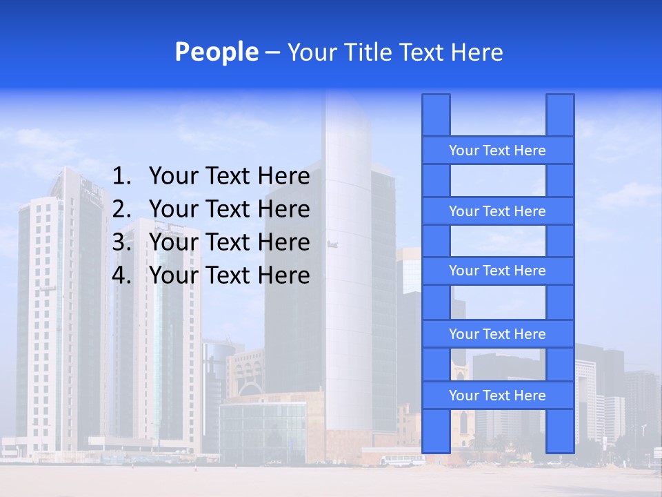 Qatari Skyline Sky PowerPoint Template