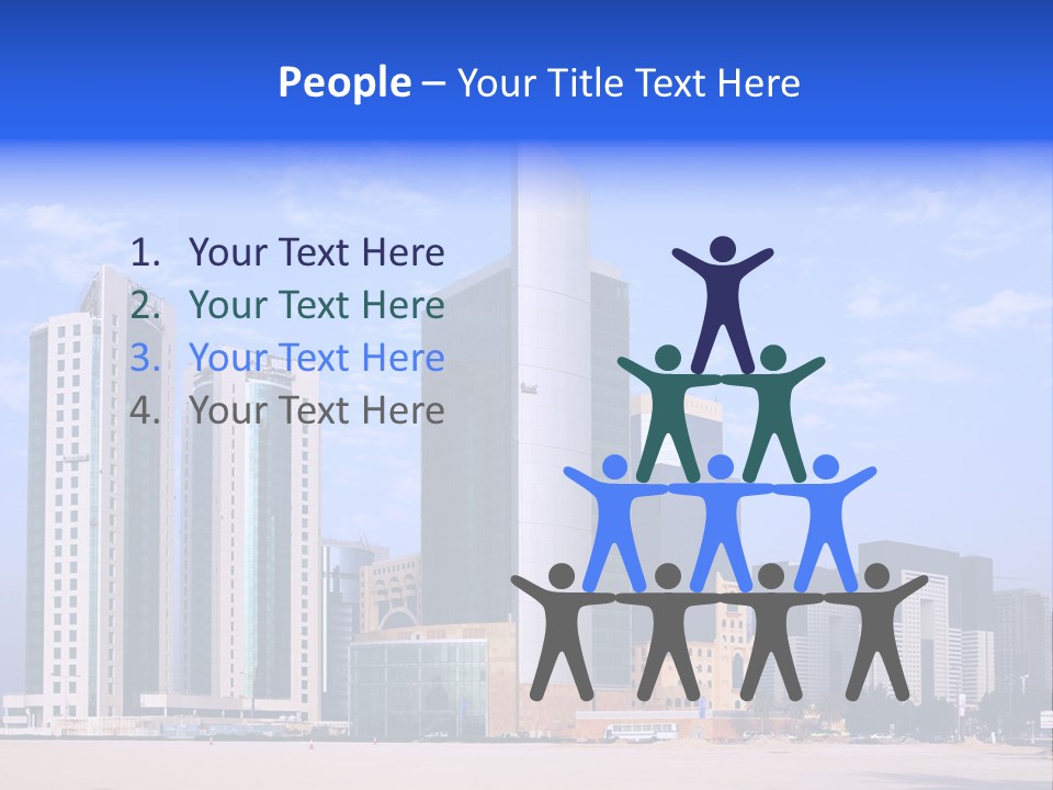 Qatari Skyline Sky PowerPoint Template