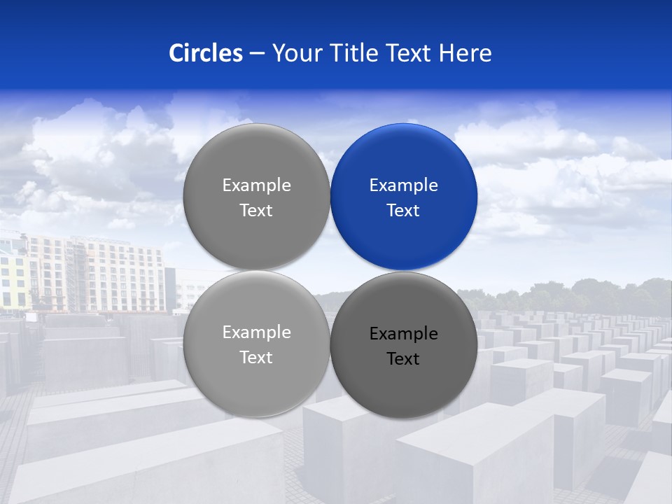 A Large Group Of Cement Blocks With A Sky Background PowerPoint Template