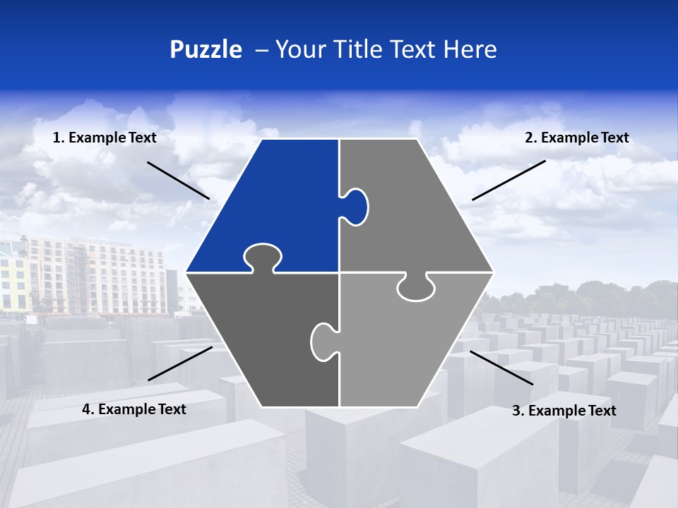 A Large Group Of Cement Blocks With A Sky Background PowerPoint Template