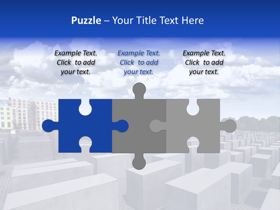 A Large Group Of Cement Blocks With A Sky Background PowerPoint Template