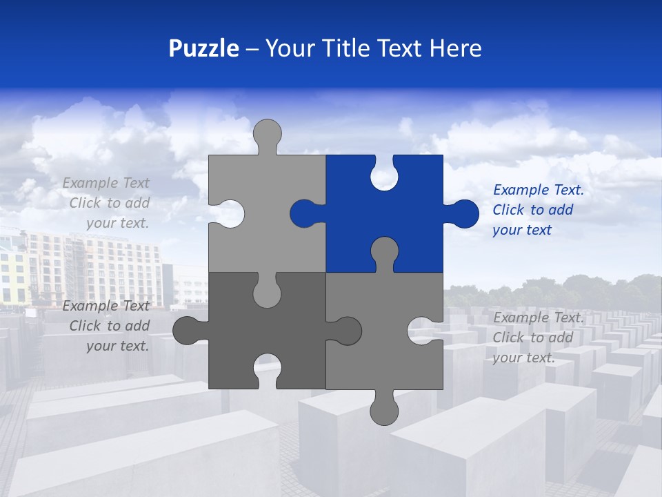 A Large Group Of Cement Blocks With A Sky Background PowerPoint Template