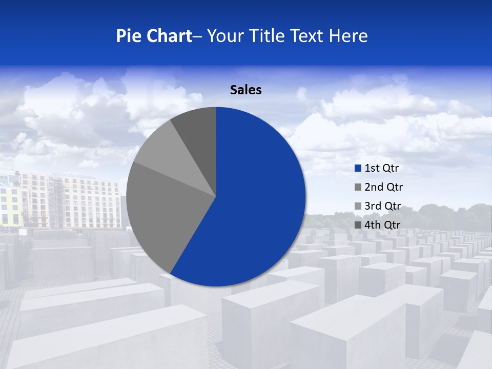 A Large Group Of Cement Blocks With A Sky Background PowerPoint Template