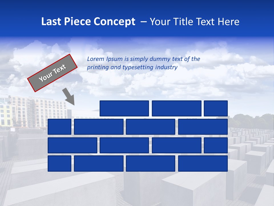A Large Group Of Cement Blocks With A Sky Background PowerPoint Template