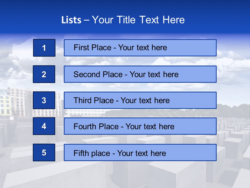 A Large Group Of Cement Blocks With A Sky Background PowerPoint Template