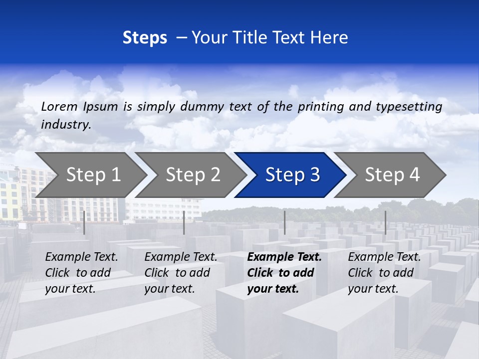 A Large Group Of Cement Blocks With A Sky Background PowerPoint Template