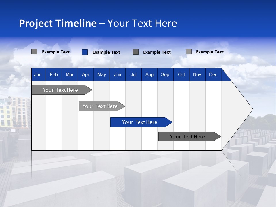 A Large Group Of Cement Blocks With A Sky Background PowerPoint Template