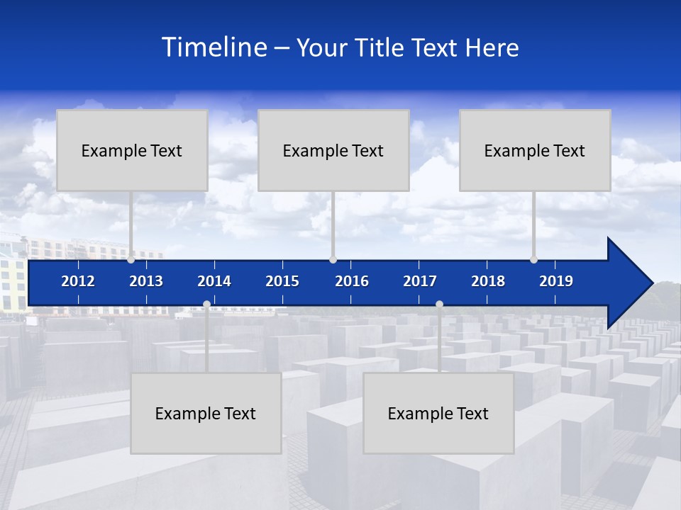 A Large Group Of Cement Blocks With A Sky Background PowerPoint Template