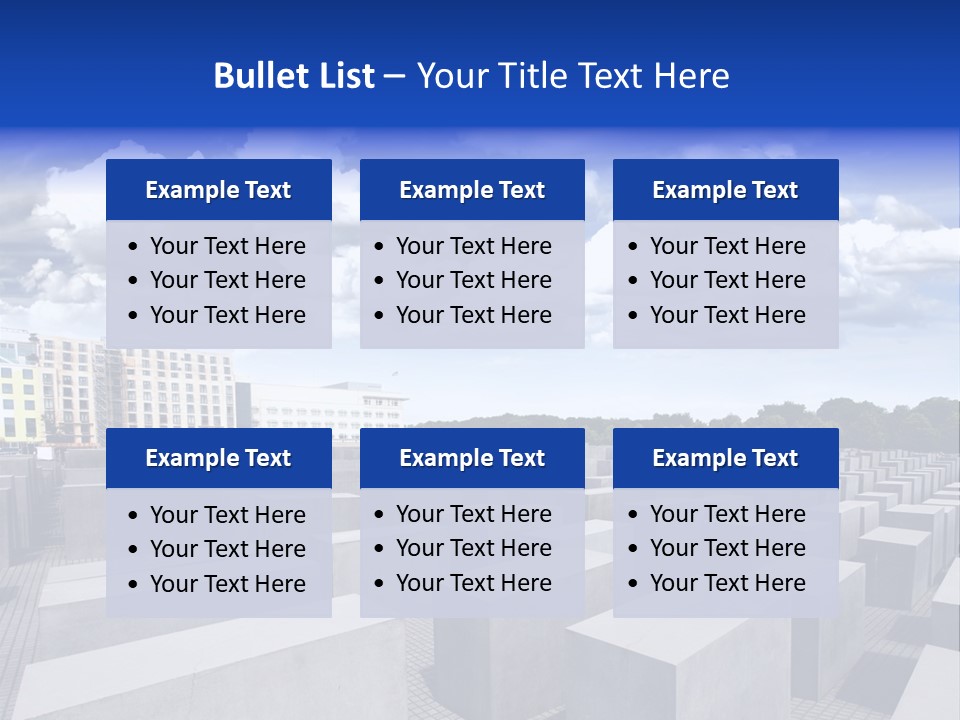 A Large Group Of Cement Blocks With A Sky Background PowerPoint Template