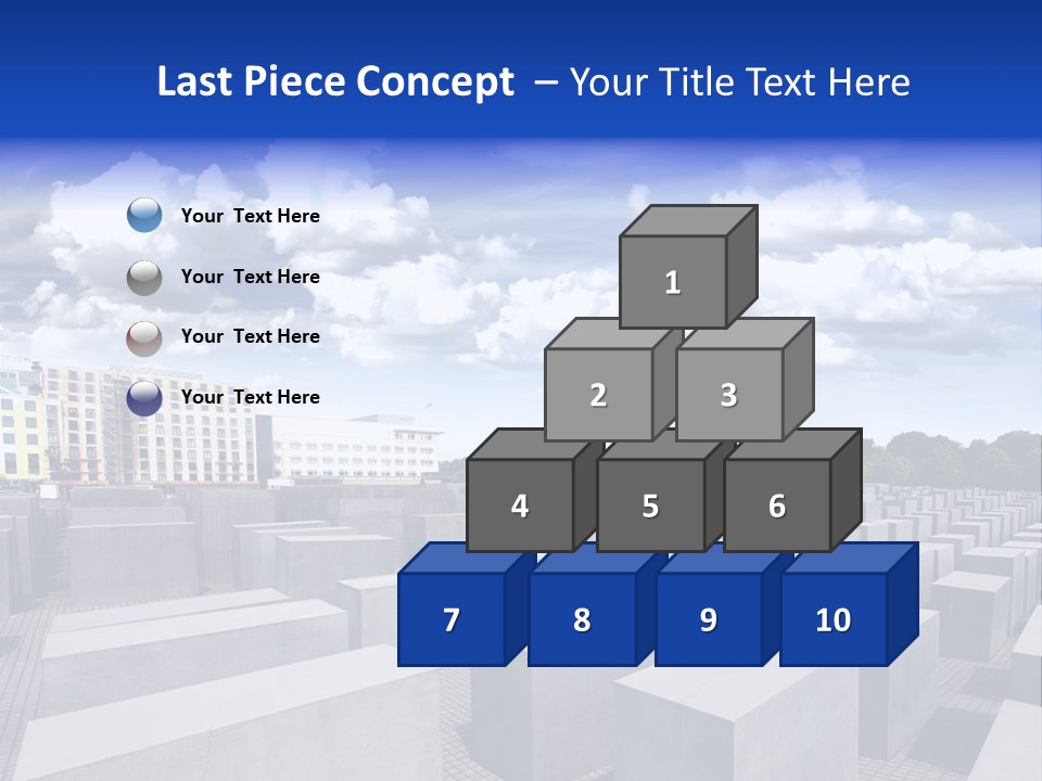 A Large Group Of Cement Blocks With A Sky Background PowerPoint Template
