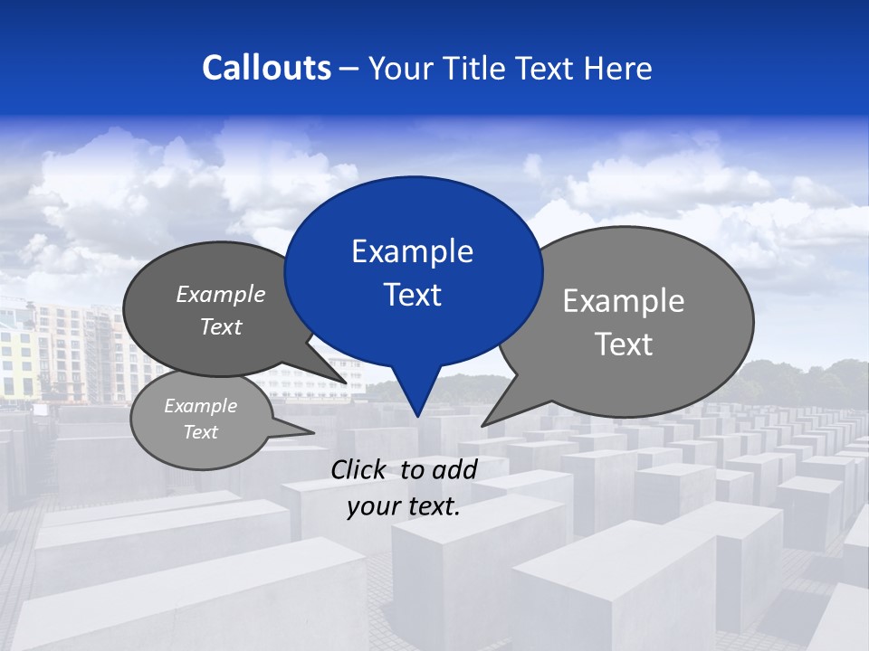 A Large Group Of Cement Blocks With A Sky Background PowerPoint Template