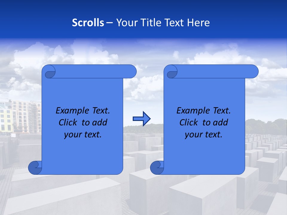 A Large Group Of Cement Blocks With A Sky Background PowerPoint Template