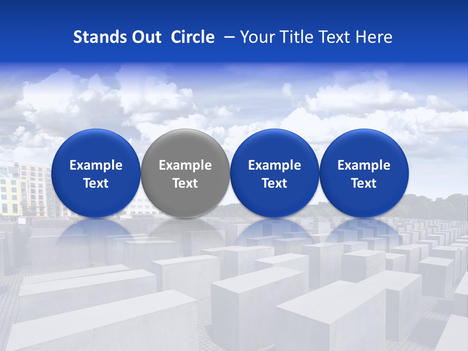 A Large Group Of Cement Blocks With A Sky Background PowerPoint Template