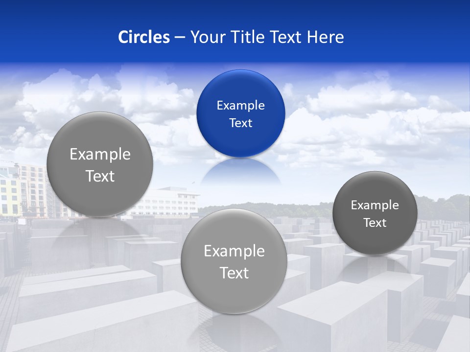 A Large Group Of Cement Blocks With A Sky Background PowerPoint Template