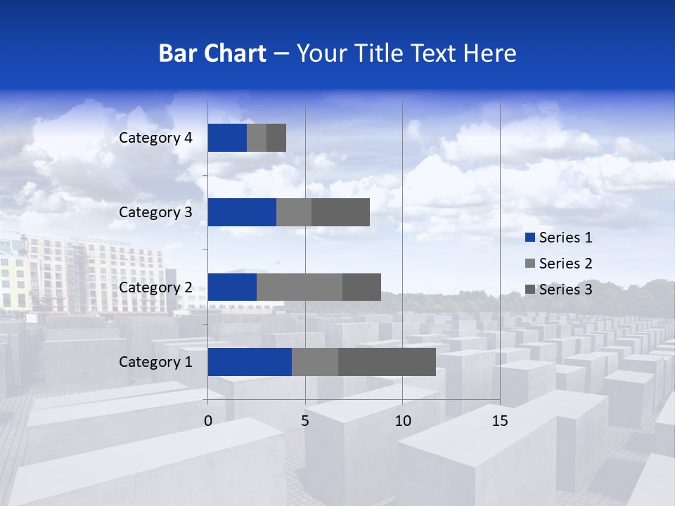 A Large Group Of Cement Blocks With A Sky Background PowerPoint Template
