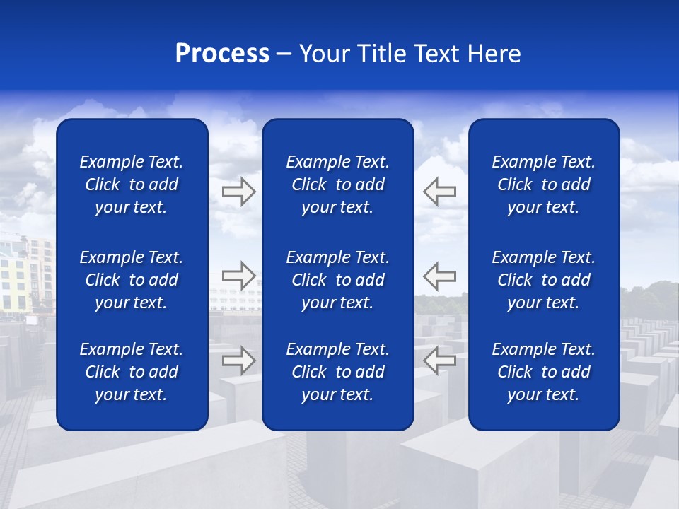A Large Group Of Cement Blocks With A Sky Background PowerPoint Template