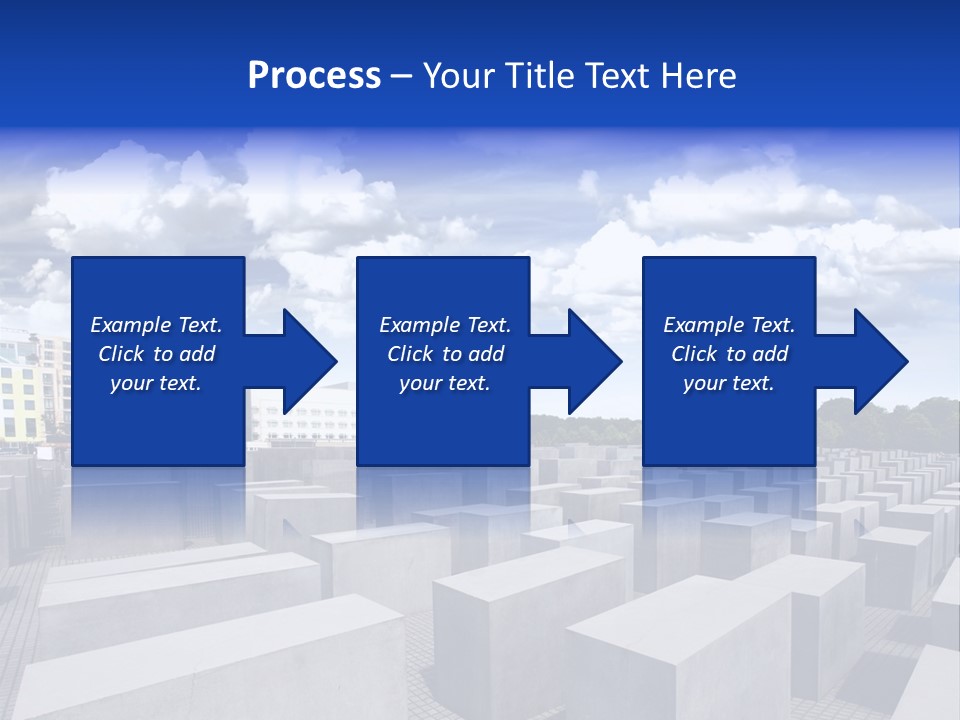 A Large Group Of Cement Blocks With A Sky Background PowerPoint Template