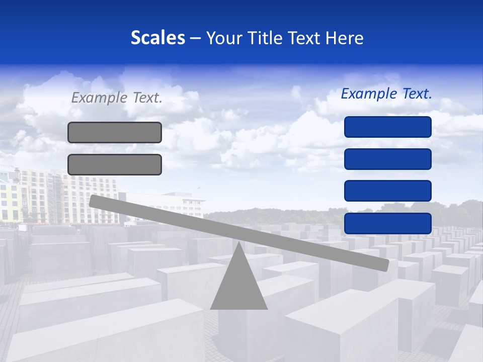 A Large Group Of Cement Blocks With A Sky Background PowerPoint Template