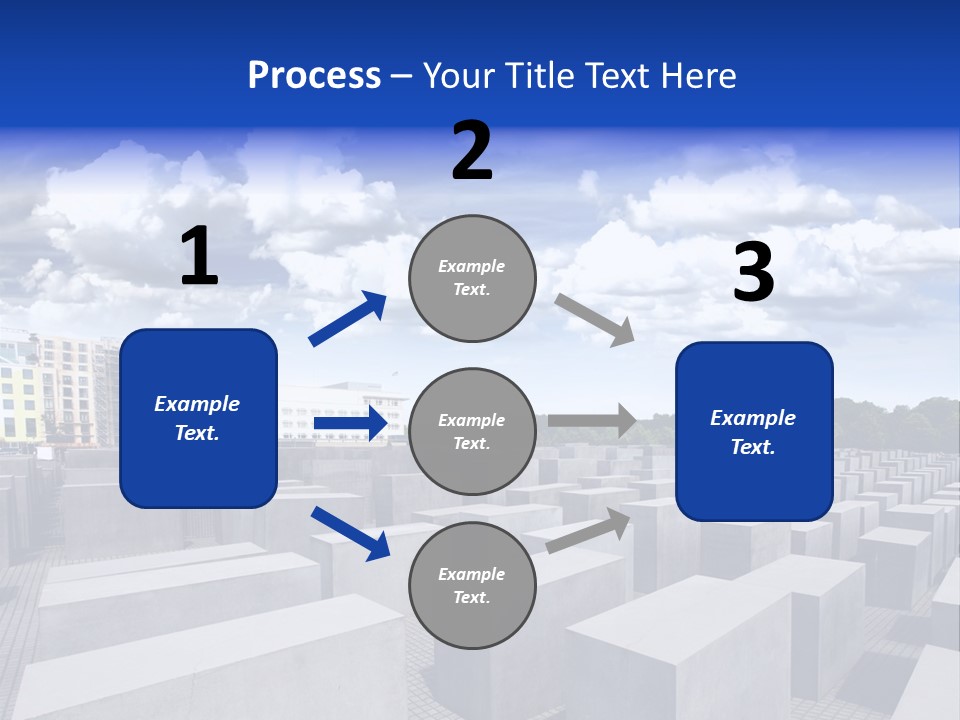 A Large Group Of Cement Blocks With A Sky Background PowerPoint Template