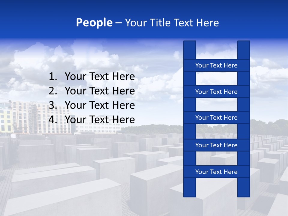 A Large Group Of Cement Blocks With A Sky Background PowerPoint Template