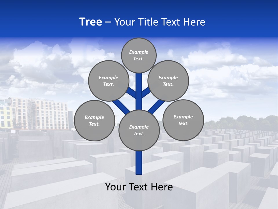 A Large Group Of Cement Blocks With A Sky Background PowerPoint Template
