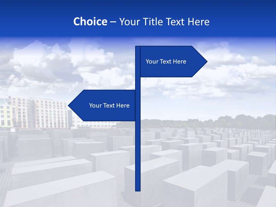 A Large Group Of Cement Blocks With A Sky Background PowerPoint Template