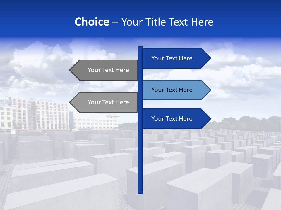 A Large Group Of Cement Blocks With A Sky Background PowerPoint Template