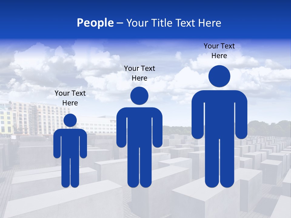 A Large Group Of Cement Blocks With A Sky Background PowerPoint Template