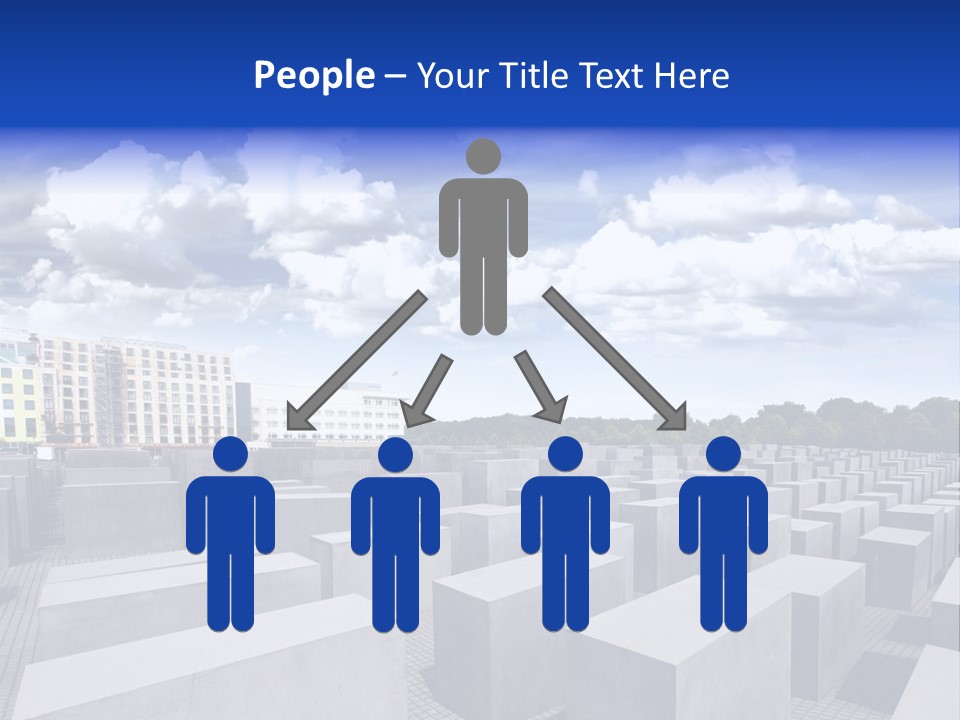 A Large Group Of Cement Blocks With A Sky Background PowerPoint Template