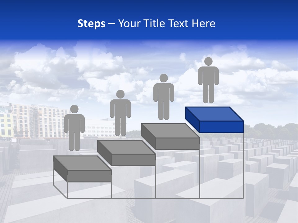 A Large Group Of Cement Blocks With A Sky Background PowerPoint Template