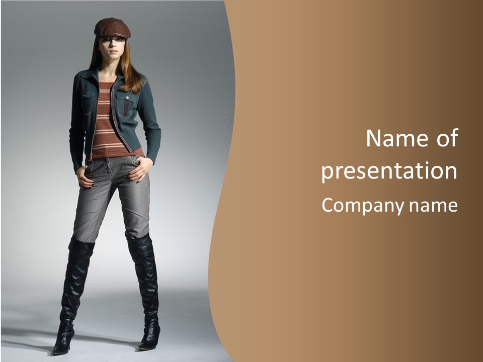 Girl Contemporary Person PowerPoint Template