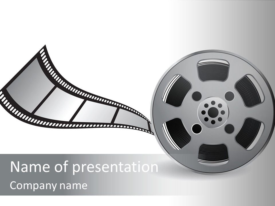 A Movie Reel With A Film Strip On It PowerPoint Template