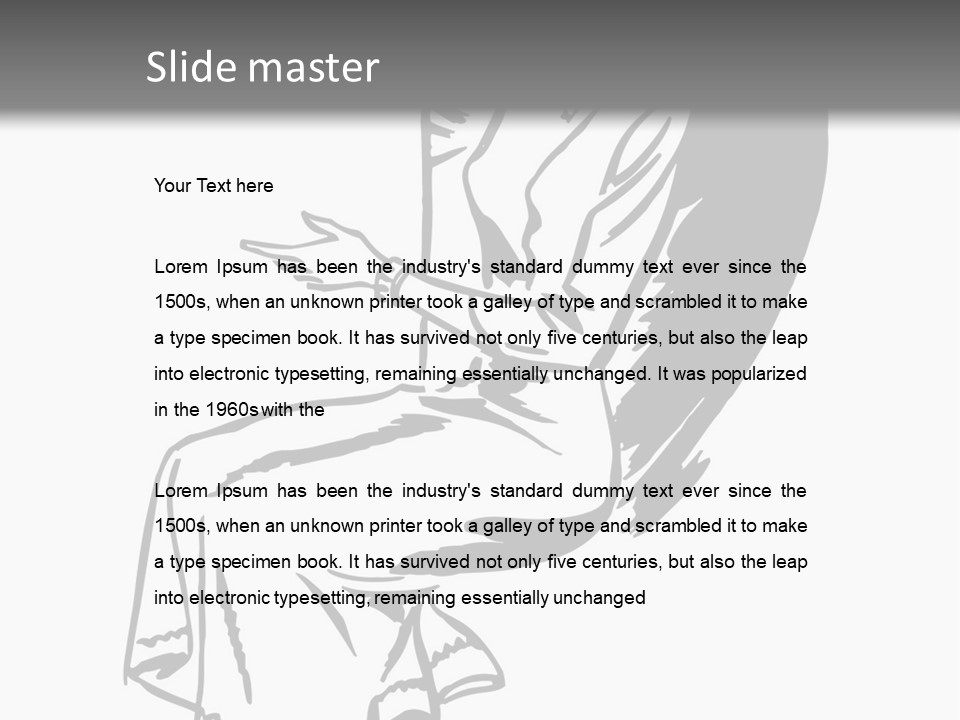 A Black And White Picture Of A Woman Sitting In A Chair PowerPoint Template