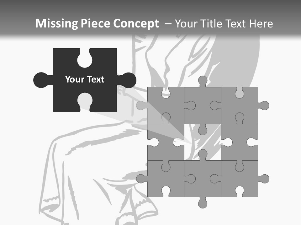 A Black And White Picture Of A Woman Sitting In A Chair PowerPoint Template