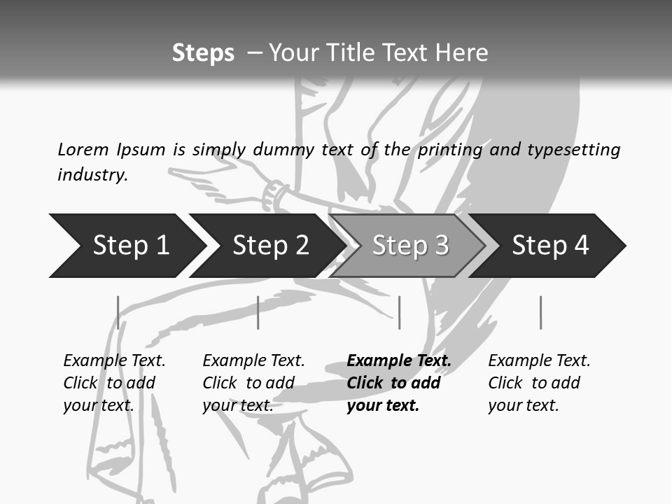 A Black And White Picture Of A Woman Sitting In A Chair PowerPoint Template