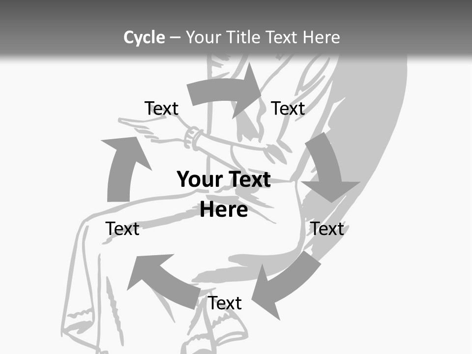 A Black And White Picture Of A Woman Sitting In A Chair PowerPoint Template