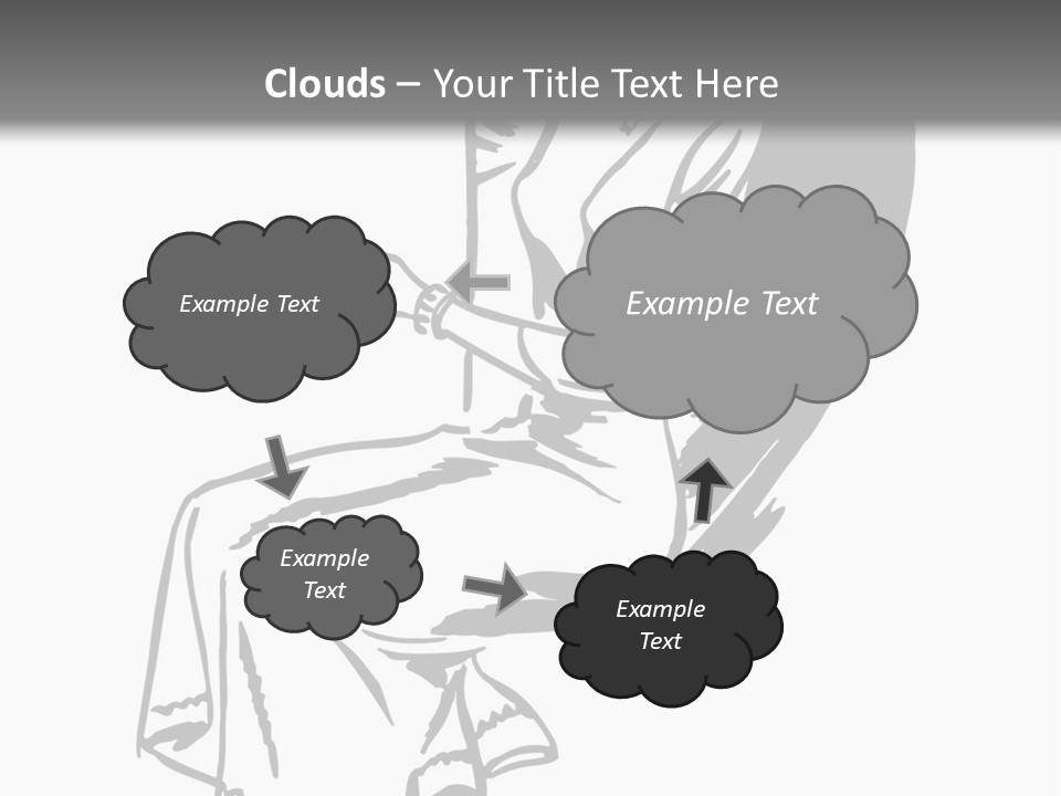 A Black And White Picture Of A Woman Sitting In A Chair PowerPoint Template
